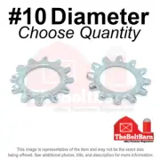 #10 External Tooth Star Lock Washer Low Carbon Steel Zinc Plated (Pick Quantity)