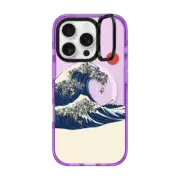 iPhone 16 Pro Impact Ring Stand Case MagSafe Compatible The Great Wave of Pugs