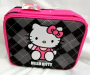 HELLO KITTY 9.5" GARGOYLE PINK/BLACK INSULATED LUNCHBOX LUNCH BAG-BRAND NEW!