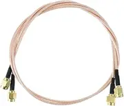 TEHAUX 2Pcs Male to Male Extender Cable Coaxial Antenna Adapter for Wireless Devices Applications Durable Connectors Reliable Signal Transmission