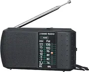 Audiocrazy Portable AM FM Radio with Best Reception, Battery Operated Radio, Pocket Radio with Headphone Jack,Loud Speaker,Long Antenna, Indoor & Outdoor Use