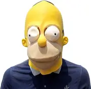 BaronHong Cosplay Mask Latex Face Helmet Decoration Theme Party Props Halloween Costume Accessory Adult for Simpson