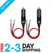Compact 12V Cigarette Lighter Plug Adapter with LED Light & Overload Protection