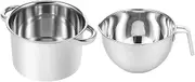B Baosity Double Boiler Pot Set Melter Temperature Resistant Mixing Bowl Melting for Candy Making Cheese Cooking Soap Commercial