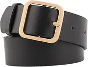 [FRCOLOR] 1Pc Adjustable Leather Belt for Women Stylish with Square Buckle for Casual Wear and Chic Outfits