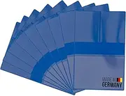 [ggm] 10 x Car Registration Card Holder in Blue, Vehicle Registration Folder with 4 Compartments, Robust Plastic ID Holder, for Car, Motorcycle, Truck, Compact & Wipe-Clean, Approx. 9.5 x 12.3 cm, Blue