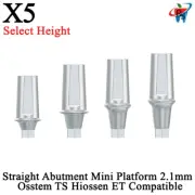 5pcs Prosthetic Straight Abutment Mini Platform 2.1mm Oss tem TS Compatible