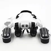 Meichoon Headband Magnifier with LED Light Magnifying Glass Loupe 4 Interchangeable Lens 10X 15X 20X 25X for Jewelry Identification Clock Electronics Repair Medical Laboratory Work UC46