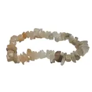 Moonstone Peach Multicoloured Gemstone Chip Stretch Bracelet