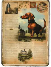 Junk Journal Art Cards, Dachshund, 10 pcs, 4" x 6"