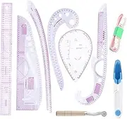 9 PCS Sewing Ruler,French Metric Ruler Clothing Fashion Ruler Curve Shaped Grading Rulers Sewing Tools for Sewing Dressmaking Pattern Design DIY Clothing Bendable Drawing Template