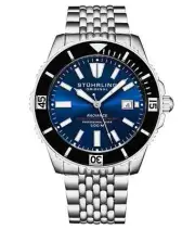 Stuhrling Automatic 1006 Stainless Steel Beads of Rice Style Men's Divers Watch