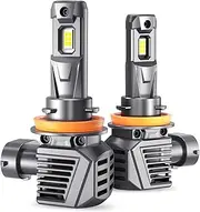 OXILAM M5S H11/H8/H9 Bulb, 800% Brighter, 6500K Cool White, Plug and Play, Non-Polarity, IP68, Pack of 2