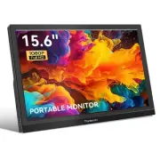 15.6 Inch Portable Monitor, 1920 x 1080 Small Computer Monitor HDMI USB-C Mon...