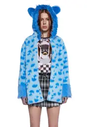 [Dolls Kill x Furby] Sing Me A Song Faux Fur Coat