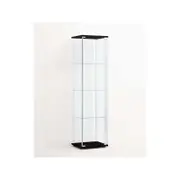 Jude 4-Tier Glass Display Shelf Storage Cabinet - Glass/Black