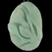 BG01325# Hand Carved Cameo Unique Rose & Bird Amazonite Pendant Bead