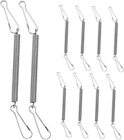 NULYLU 10pcs Drinking Fountain Fixed Spring Birdcage Clamp Hook Safety Clip for Animal Cage Fasten Stainless Indoor Lock Closure Hamster Replacement Holder Cage Attachment Spring Rabbit