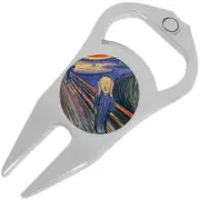 Scream Art Golf Ball Marker Divot Repair Tool Bottle Opener