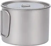 Camping Ti Pot Backpacking Pot with Lid and Folding Handles for Camping Hiking