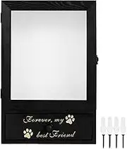 NIPUAEGO 1Set Pet Memorial Shadow Box, Sturdy Wooden Pet Memorial Picture Frame with Deep Drawer Ashes Display Case for Dogs Cats Remembrance 34x22.6x8.7cm
