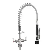 3Monkeez Stainless Steel Dual Hob Mount Pre Rinse Unit Complete - Taps and Rinse Jets (T-3M53007-C) - T-3M53007-C