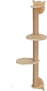 41In Cat Tree with Scratching Posts 2 Perches Platforms Wall Mounted Scratcher Hammock for Cats Kittens Climb Play Rest