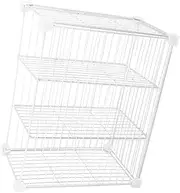 DIYEAH Freezer Organizer Bins Sturdy Deep Freezer Storage Baskets for Chest Freezer and Refrigerator Ventilated Mesh Design for Freshness Easy Setup and Organization White