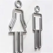 Gents/Ladies Toilet RestroomWC Door Sign, Acrylic Toilet Symbol Adhesive Backed Bathroom Toilet Door Sign,for Hotel Office Home Restaurant