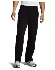 Men's Dri Power Fleece Open Bottom Sweatpants with Pockets, Large Black