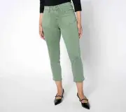NICOLE MILLER Jeans Womens 16W Regular Crop Soho High Rise Boot Pants Olive NWT