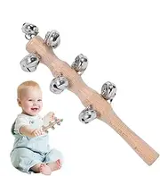 Hand Shaker Bells - Percussion Musical Instrument Shaker Toy Rattle,Jingle Bells Stick with Wooden Handle for Dancing Concerts Stage Performance Birthday