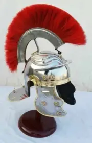 Roman Legion Medieval Centurion Helmet W/Stand Plume 18G Mild Steel Armor Knight