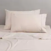 Canningvale Classic Vintage Softwash Cotton Home Sheet Set Oatmeal Melange