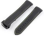 [DAYHOM] 20mm 21mm 22mm Curved End Silicone Rubber Watch Band Fit for Pagani Watch Fit for Huawei Fit for GT2 Magic Watch 2 Fit for Honor Fit for Samsung Galaxy Watch S3 S4(Black Yellow 2)