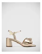 [Wittner] Kass Metallic Leather Heel Sandal in Champagne