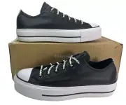 Converse by YOU CTAS Platform Lift Ox Leather Black Shoe Women's 8.5