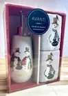 Avanti “The art of the bath” Christmas Lotion Dispenser & 2 Fingertip Towels Set