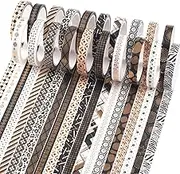 YUBX Skinny Black Gold Washi Tape Set Foil Decorative Tape for DIY Crafts, Bullet Journals, Planners, Scrapbooking, Wrapping 7mm Wide (Slim Black Gold 20)