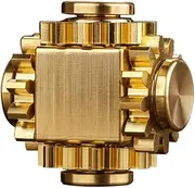 PAPUKA Pure Brass Cube Gears Linkage Anti-Anxiety Fidget Spinner Toy,Metal DIY EDC Meditation Break Bad Habits ADHD Finger Spinning Toy for Kid and Adults,High Speed Precision Brass Material