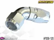 AEROFLOW SILVER ONE PIECE CUTTER FULL FLOW SWIVEL 60° HOSE END -12AN AF558-12S