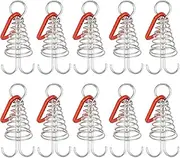 10PCS Deck Anchor Pegs, Windproof Aluminium Alloy Octopus Tent Stakes with Spring Buckle, Portable Wind Rope Anchor, Camping Tent Nail