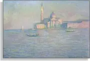 [CHJQIERX] Claude Monet Canvas Wall Art The Church of San Giorgio Maggiore Poster Impressionist Art Nature Landscape Oil Painting Print Room Aesthetic Wall Decor Unframed