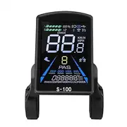S-100 LCD Ebike Colorful Display, UART No. 2 Communication Protocol, 24-60V ABS 5 Pin Waterproof Plug Colorful Cycling Computer Smart Panel Screen, Vertical Ebike LCD Display to Enrich Cycling Journey