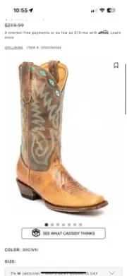 IDYLLWIND WOMEN'S BUCKWILD WESTERN PERFORMANCE BOOTS - SQUARE TOE size 7.5
