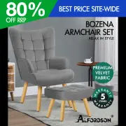 ALFORDSON Armchair Lounge Chair Featherston Replica Accent Chair Couch Grey