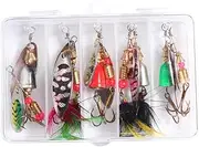 Happyyami 10Pcs Spinnerbait Fishing Lure Kit Vibrant Simulation Baits for Trout Bass Walleye Lifelike Action for Freshwater Fishing Present for Fishing Enthusiasts