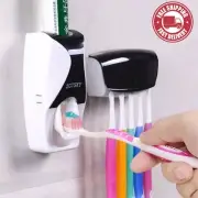 Automatic Toothpaste Dispenser Toothbrush Holder Wall Mount Stand Squeezer New