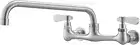 Wall Mount Kitchen Faucets with 12" Swivel Spout Two Handle Commercial Sink Fauc