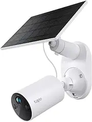 TP-Link SolarCam C402 Kit, Outdoor Battery Camera with Solar Panel Base, Wireless, 1080P, Free Person/Vehicle Detection, SD/Cloud Storage, Color Night Vision, No Hub Needed, Compatible with Alexa